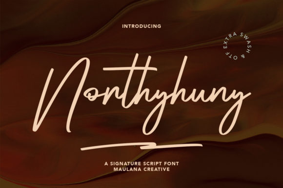 Northyhuny Script Font for Handmade Makers