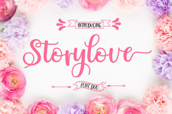 Story Love Font: Delicate Duo Script + Sans Serif